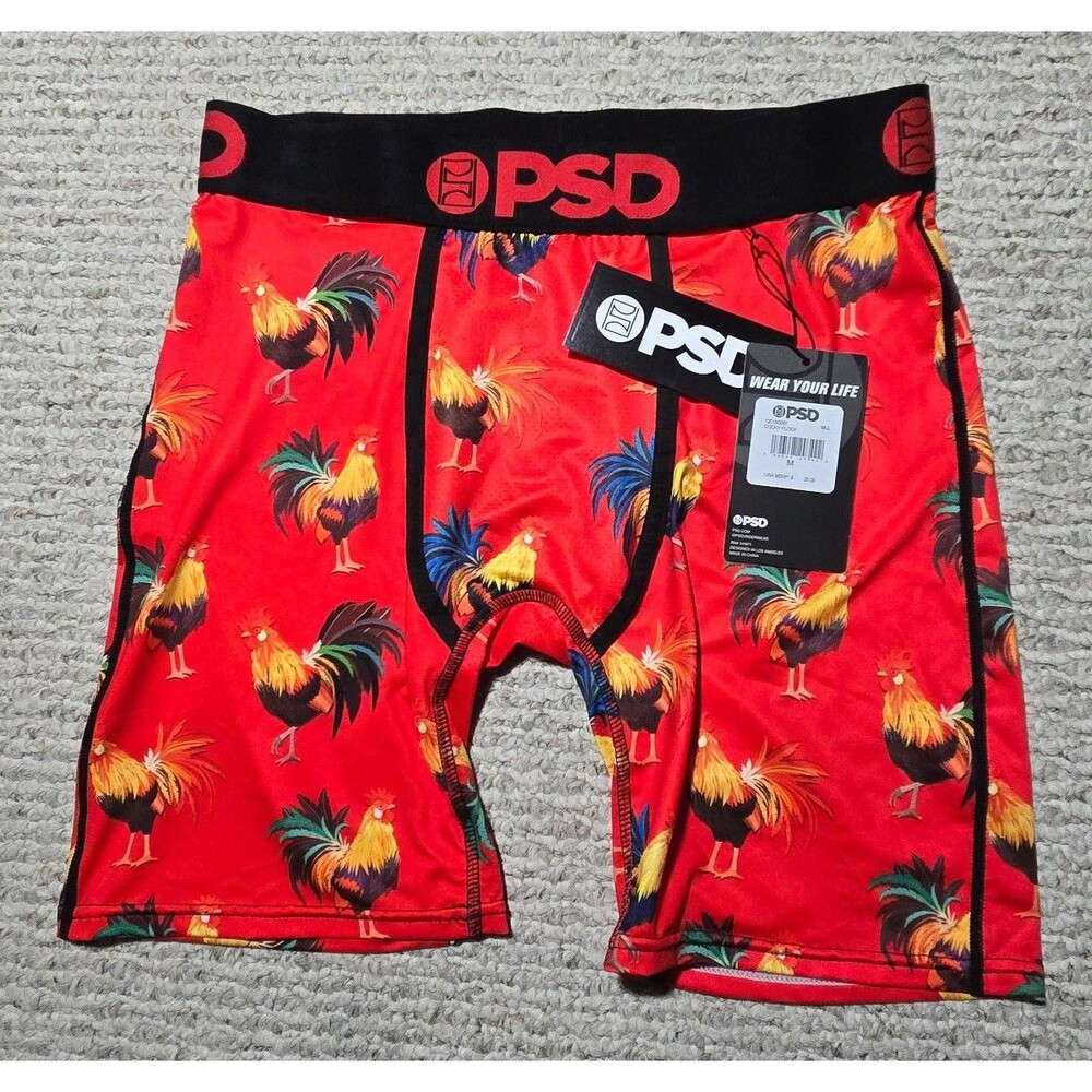 Nwt PSD Cockly Flock Standard Length Boxer Brief Underwear Red Rooster
